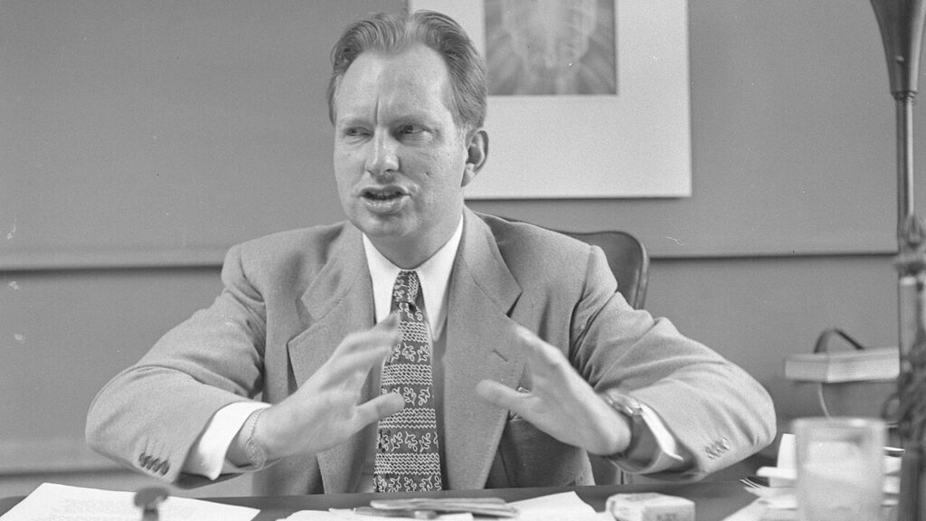 L. Ron Hubbard founder of Scientology in 1950